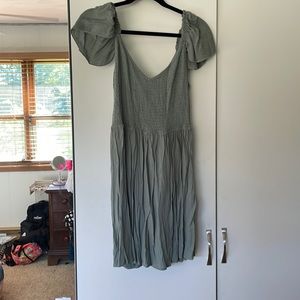 Sage green rib top dress